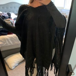 Black over sized poncho sweater.
